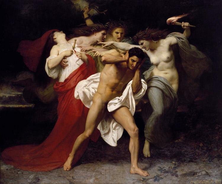 Adolphe William Bouguereau Orestes Pursued by the Furies (mk26) Norge oil painting art